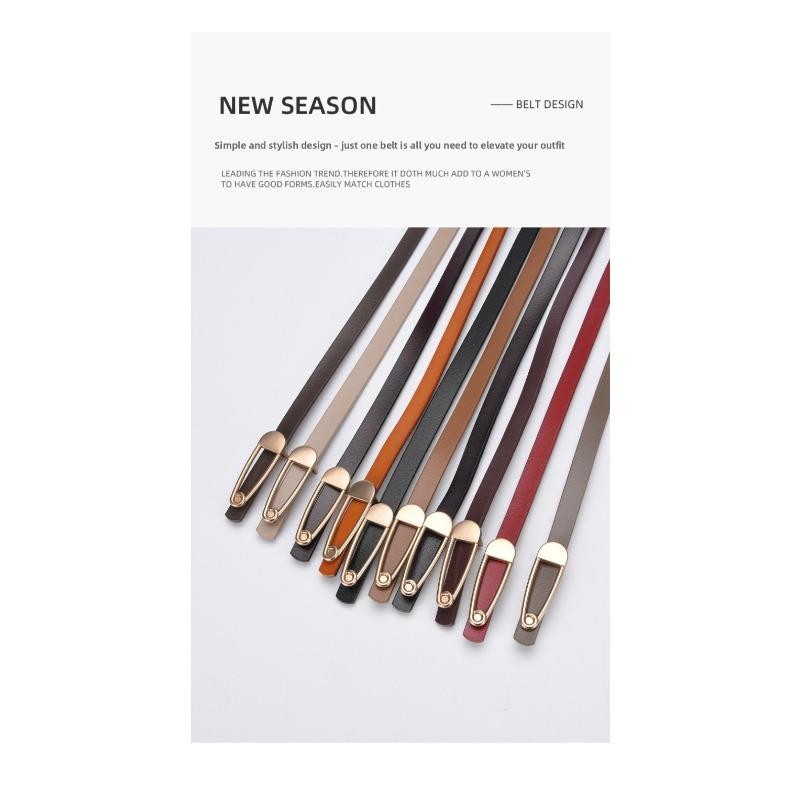 New arrival calfskin belt women's silm pattern thin belt