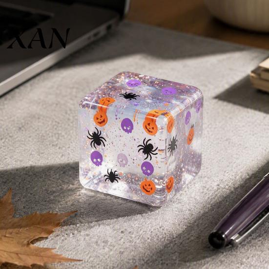 Cube Squeeze Toys Halloween Stress Sensory Toy, Toy with Pumpkin Skull Slow Rebound Spider Pattern, Clear Anxiety Relief Party Favors