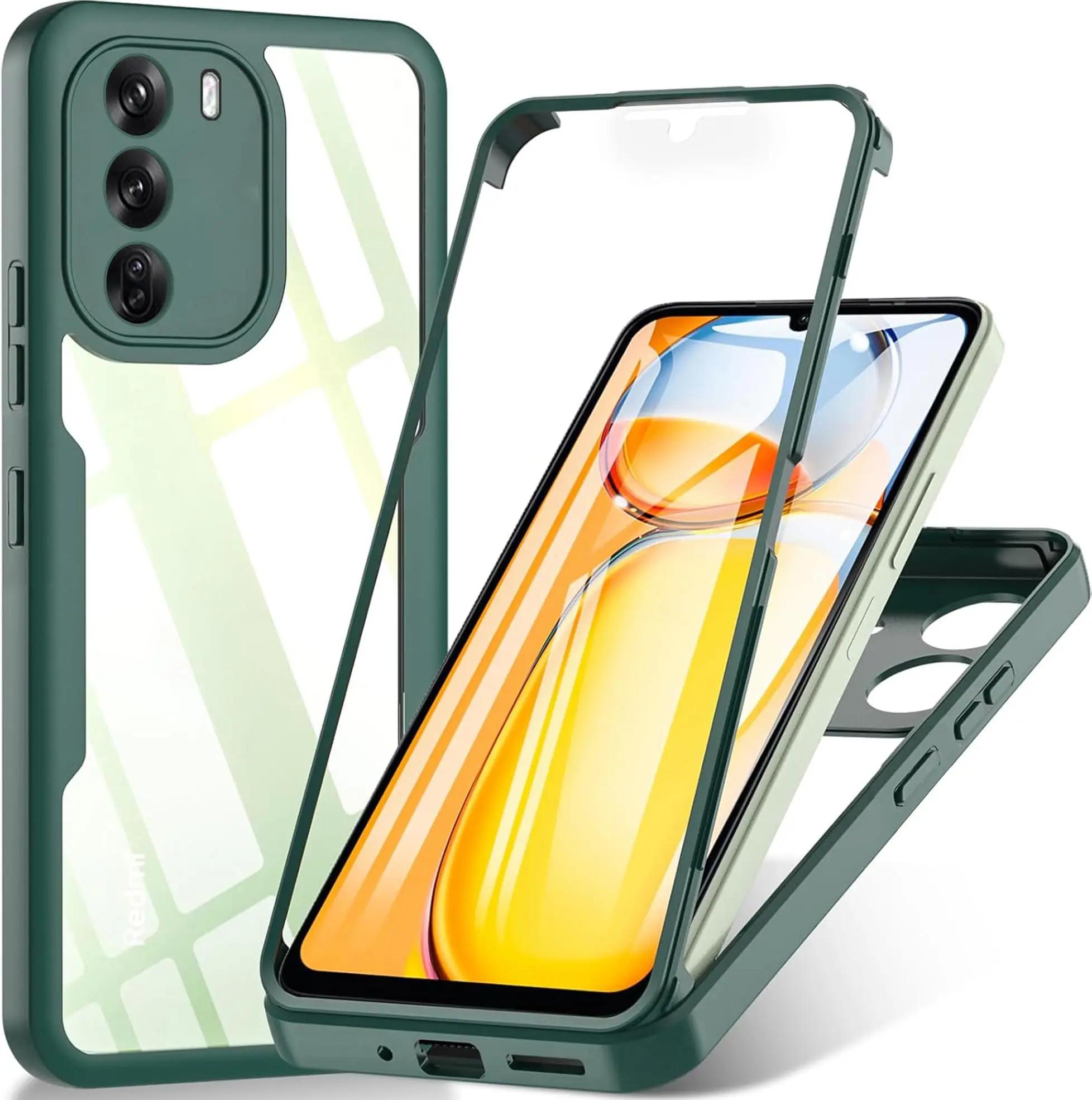 

Чехол 3в1 с полной защитой 360° для OPPO RENO 12 Pro 12F 12FS A3 A3X A40 A40M A60 A79 A96 A76 A36 4G 5G Акрил+ТПУ Чехол для телефона OPPO Reno 12FS 5G зелёный