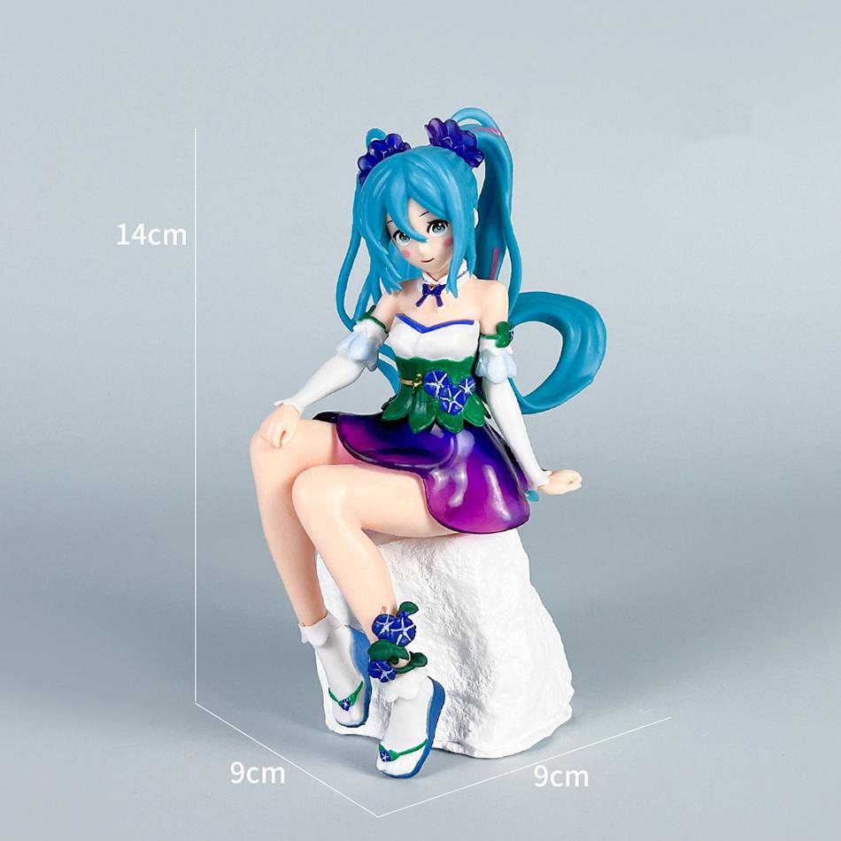 

Anime Figure Hatsune Miku Adorable Sitting Beauty Girls Ornament Cute And Charming Action Figure PVC Room Decor Collectible Model Doll Toy Gifts