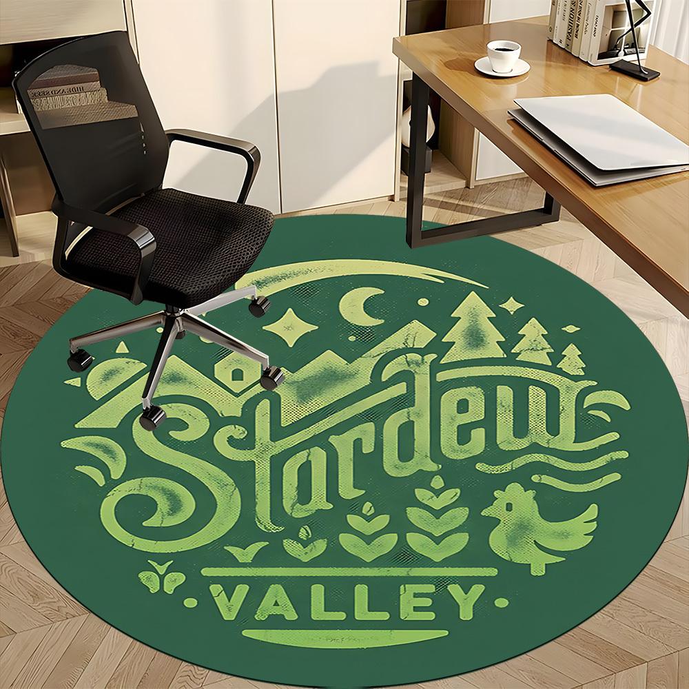 1pc Stardew Valley Office Round Area Rug, Indoor Mat Suitable For Office, Under Office Chairs Bedroom Living Room Home Decor  A0908153