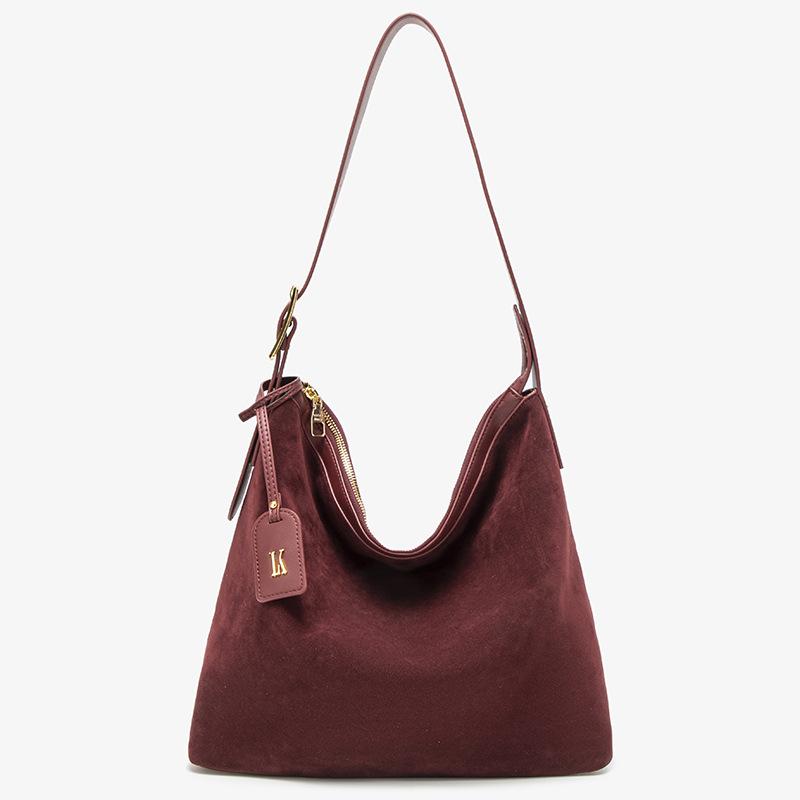 2025 Fall/Winter New Niche Women's Bag Fashionable Matte Finish High-End Soft Single-Shoulder Underarm Bag Large Capacity Tote Bag