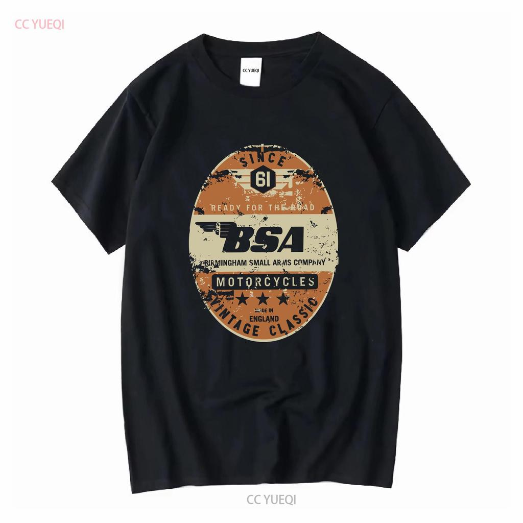 Licensed B S A Motorcycles Birmingham Small Arms Co BIG TALL 3XL 5XL T Shirt long or short sleeves vintage Washed homme