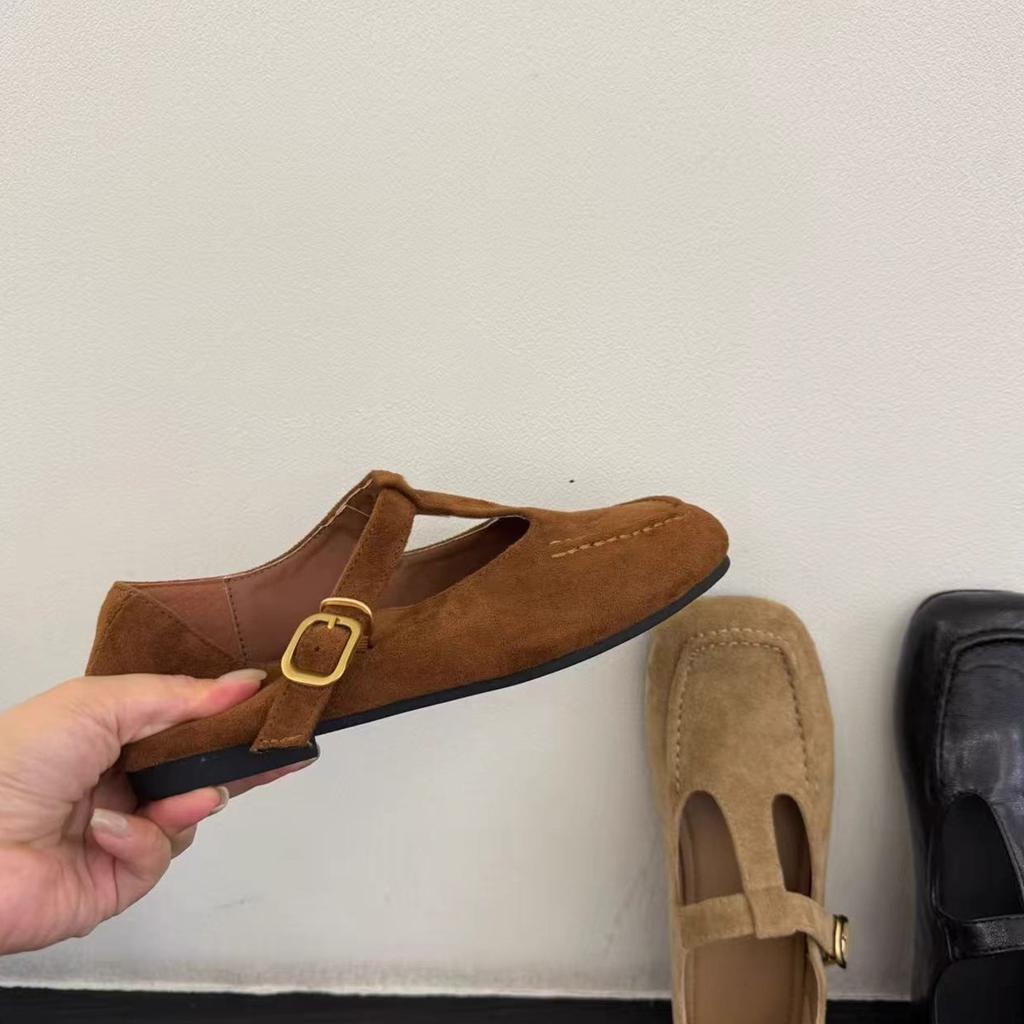 Korean Version of Autumn Shallow Mouth Mary Jane Shoes 2025 New Square Head Mango Head Single Shoes Casual Soft-soled Shoes Grandma Shoes