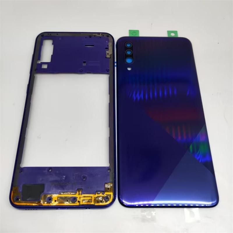 For Samsung Galaxy A30s A307 A307F A307G Full Housing Middle Frame + Battery Back Cover Rear Door with Camera Lens