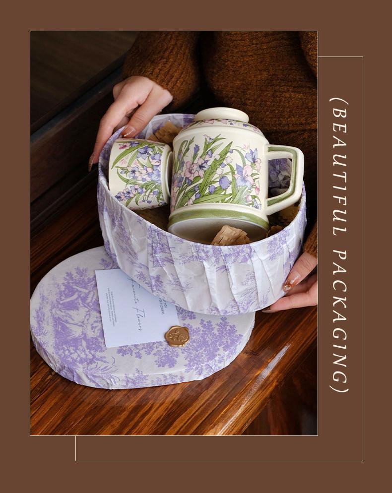 Lily of the Valley Ceramic Kettle & Mug Gift Set for Weddings and Birthdays