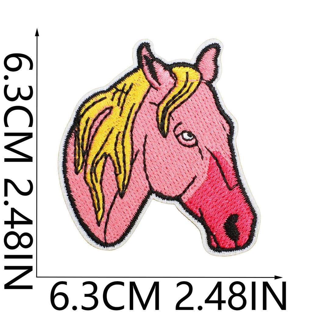 Pink Girl Embroidery Cloth Sticker Western Denim Series Patch Sticker Western Regions Desert Fire Computer Embroidery Label Ironing
