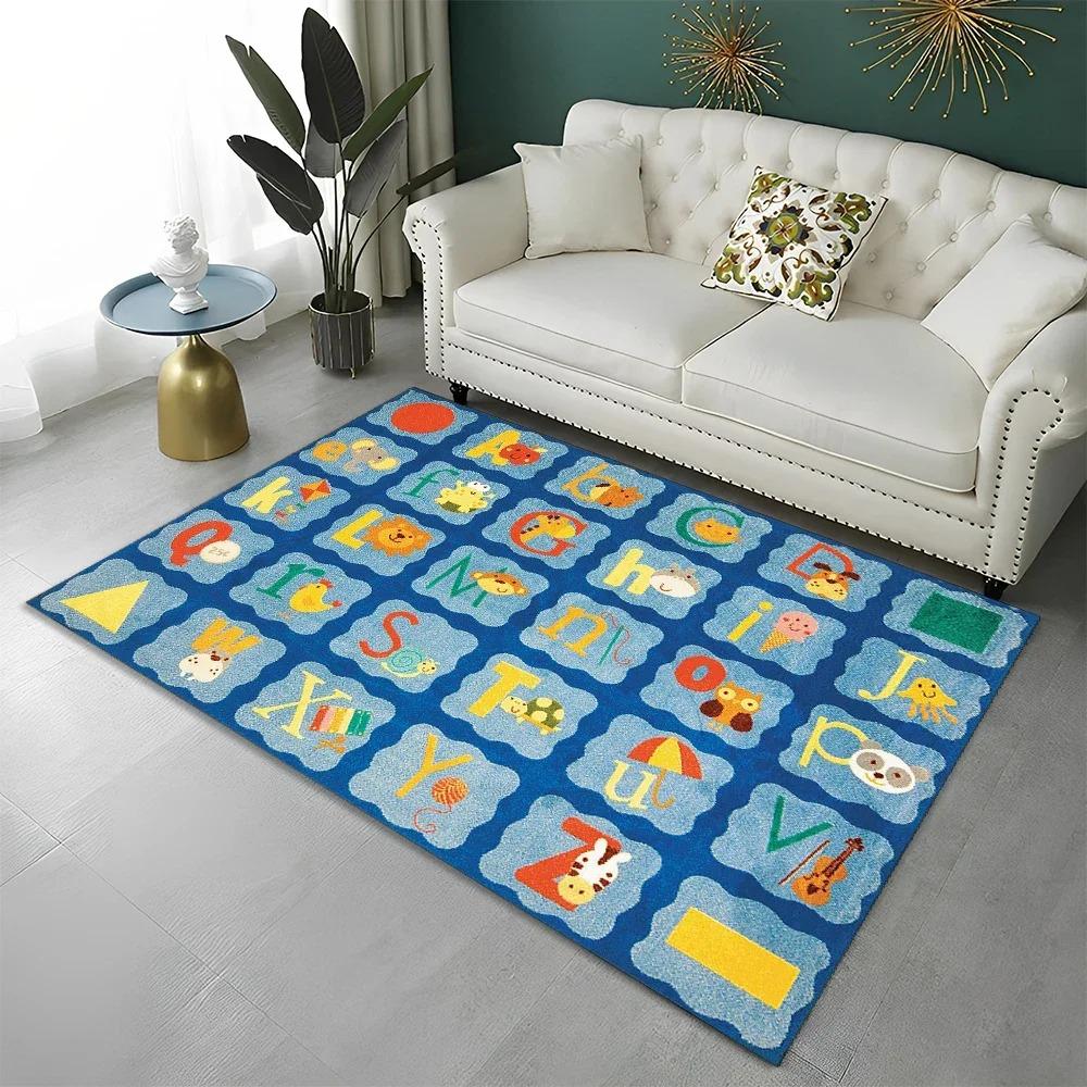 ABC Early Education Cartoon Kids Playroom Alphabet Children Crawling Area Rug,Carpet for Living Room Bedroom Sofa Non-slip Mat