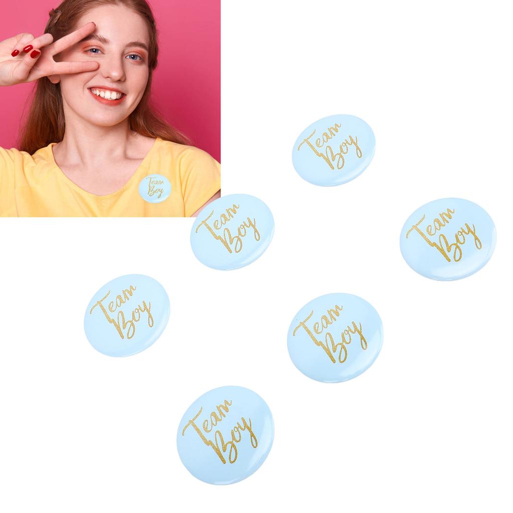 10Pcs Gender Reveal Button Pins Tinplate Baby Shower Party Favors Decoration Supplies