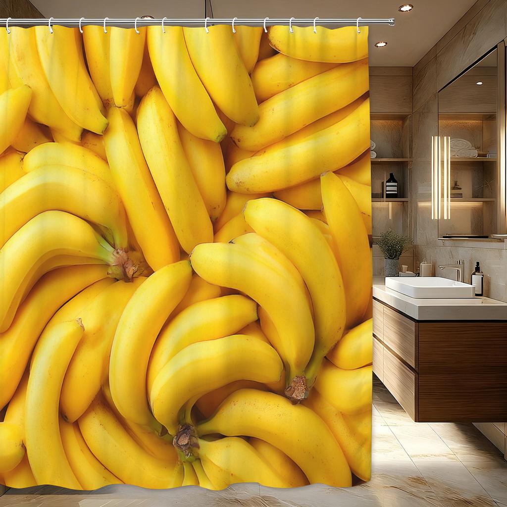 Vivid Patterned Polyester Shower Curtain - Stylish Bathroom Decor, Fun & Trendy Bath Polyester For Home And Hotel Use