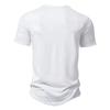 2025 Summer Men Short Sleeve T Shirt Men Fashion Henley Collar White Tshirt Mens Casual Slim Tops Tees Solid Color T-Shirt Man