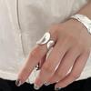 Asymmetrical Geometric Wide Band Ring for Women - Fashionable European & American Style, New Adjustable Open Ring, Trendy Index Finger Accessory.
