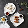 Creative Simple Separated Dumpling Plate Tableware Ceramic Fruit Plate Salad Plate Kitchenware
