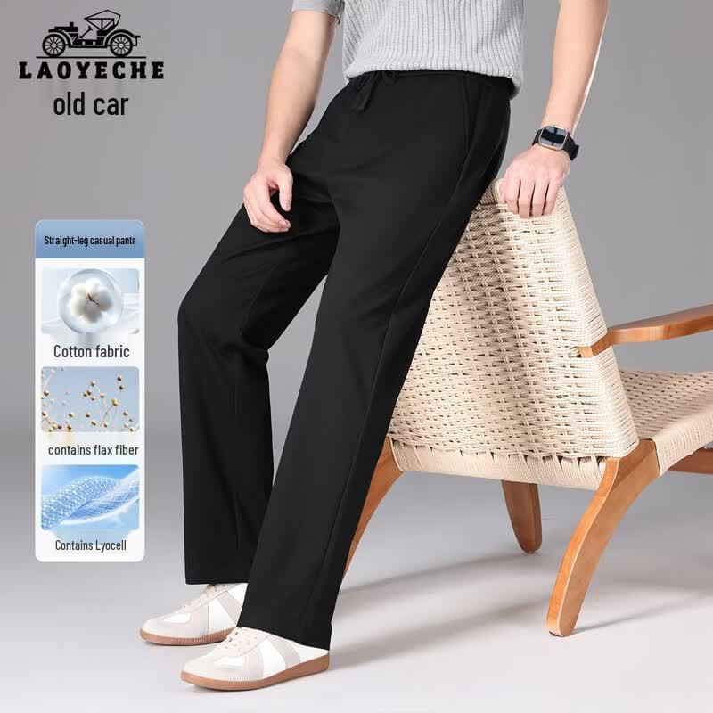 LAOYECHE Men s Cotton Linen Straight-Leg Pants XL