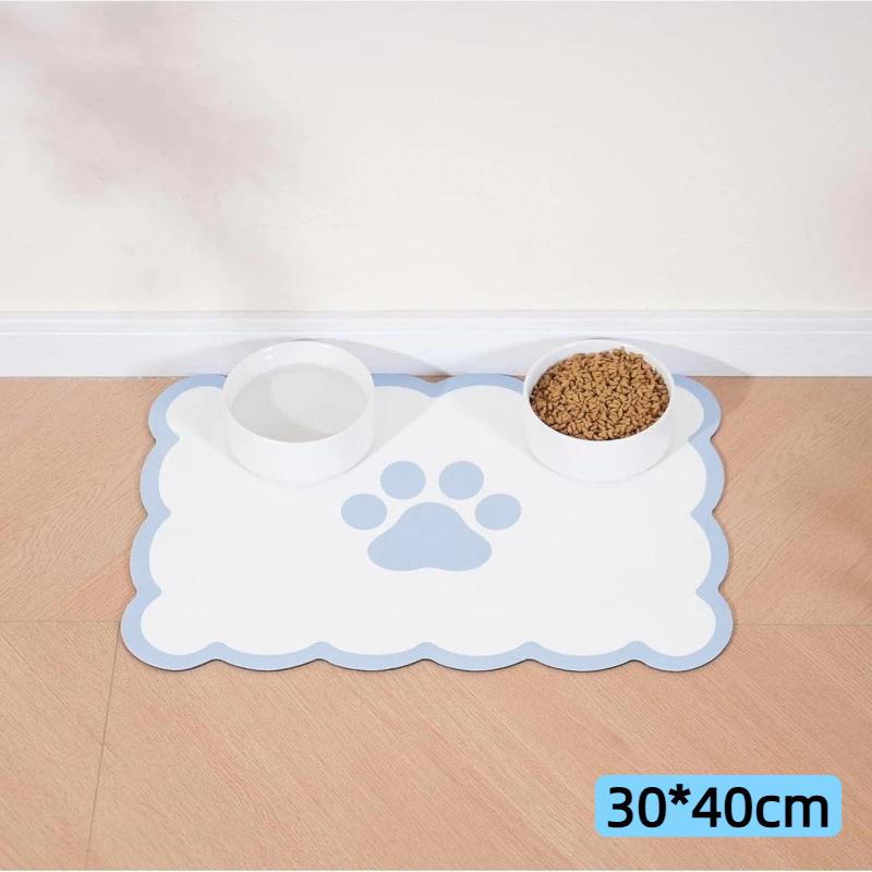Waterproof Non Slip Pet Feeding Mat Absorbent Wavy Edge Easy Clean Pad for Cats Puppy Pet Feeding Supplies