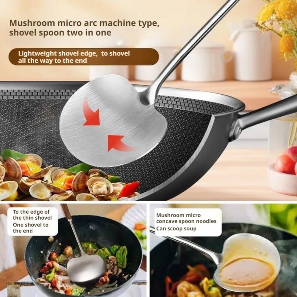 Stainless Steel Household Mushroom Spatula Stir-fry Spoon Special Chef Stir-fry Spoon Guizhou Long Handle Spoon Shovel Tool
