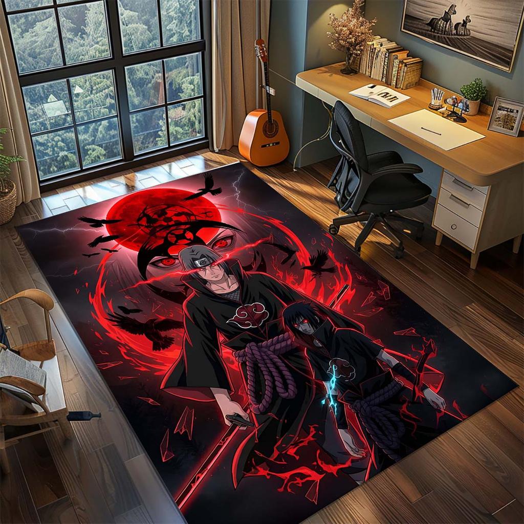 Naruto Anime Rug Carpet Large Area Rug Non Slip Washable Floor Mat Gamer Room Bedroom Home Decor -QJY