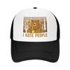 Custom Camping Bear I Hate People Baseball Cap Women Unisex Personalized Breathable Trucker Hat Outdoor Snapback Dad Hats