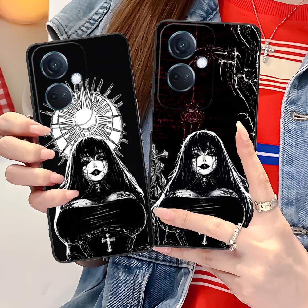 Terror Gothic Art Mobile Phone Case for OPPO Reno 14 13 12 11 10 9 8 7 6 5 F T Pro 5G Colorful Printing Cover Luxury Pretty