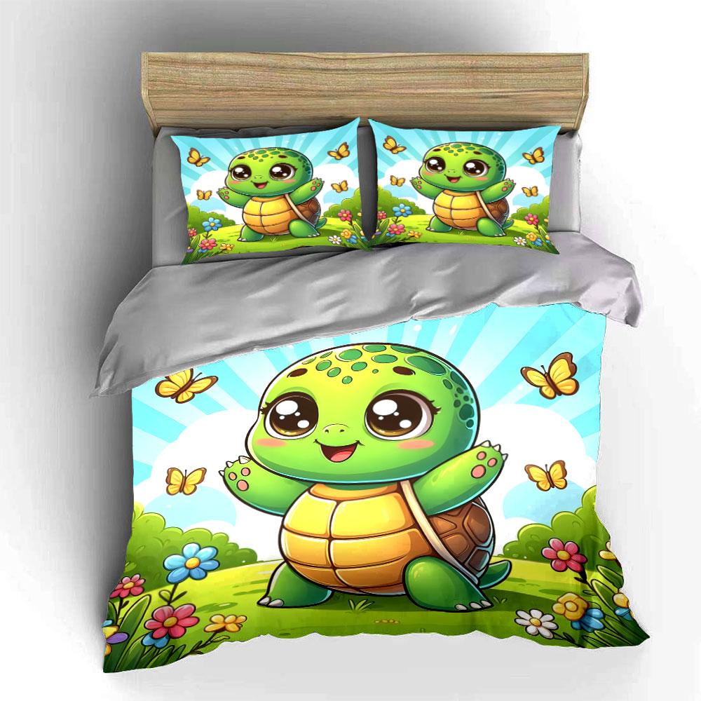 Cheerful turtle paradise! Bedding sets Duvet covers Pillowcases(1* Duvet Cover 2* Pillowcases without duvet insert)