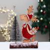 Christmas Table Decoration Wooden Centerpieces Elk Tree Winter Rustic Kitchen