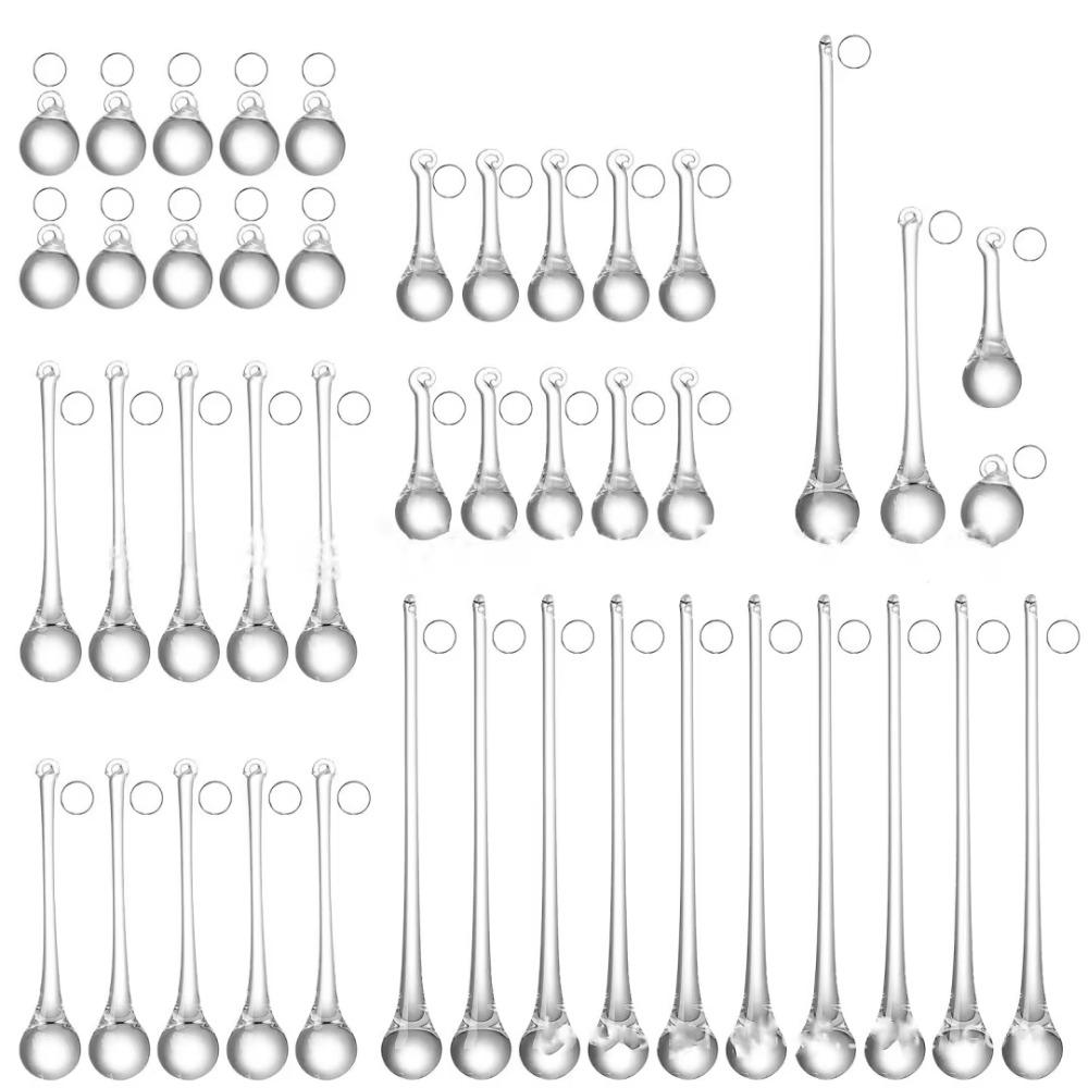 10 قطع زينة تعليق على شكل دمعة عيد الميلاد زينة عيد الميلاد على شكل قطرة مطر شفافة إكسسوارات ستائر