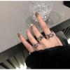 Women's Gradient Gem Three-Piece Ring Set - Elegant, Irregular Design