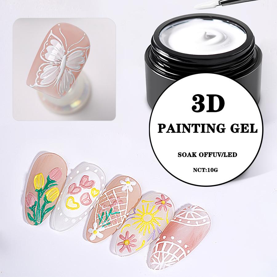 Japanese Style White Hand-Painted Flower Gel Polish for Nail Art белый