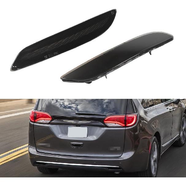 

Затемнений корпус для задніх ліхтарів 2017 2018 2019 2020 2021 2022 2023 Chrysler Pacifica & Voyager З відбивачем, покажчиком повороту, стоп-сигналом та заднім протитуманним ліхтарем Smoked housing