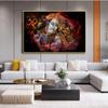 Indian Couple Krishna and Radha Art Canvas Paintings Morden Posters Prints Wall Art Picture for Living Room Wall Decor Cuadros