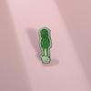 Green Cucumber Stylish Quirky Face Brooch Fun Vegetable Design Alloy Pin For Personal Expression