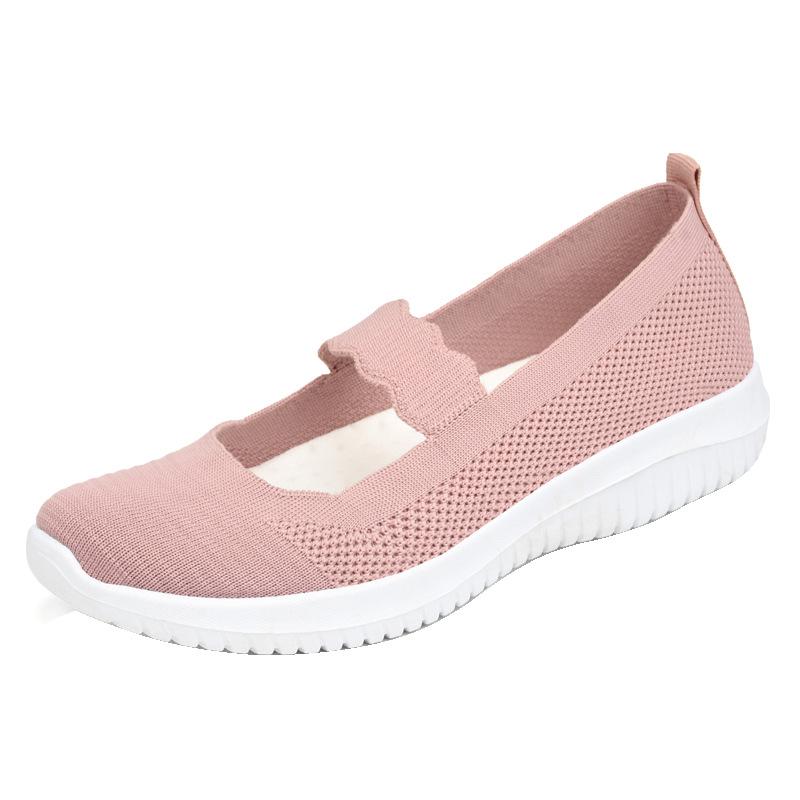 Women's Shoes Casual Shoes Flying Woven Breathable Mother Shoes Soft Sole Comfortable and Not Tired Feet Single Shoes Summer New One-pedal Women's