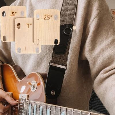 3Pcs Guitar Neck Shims Solid Wood Neck Plate for Bolt-On Neck Attachment 0.25/0.5/1 Degree Guitar Neck Plate Tool for Guitar Bass Neck Repairment