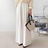 Shop   Women Waistband Wide Pleat Linen Pants White Nys Wpt260008