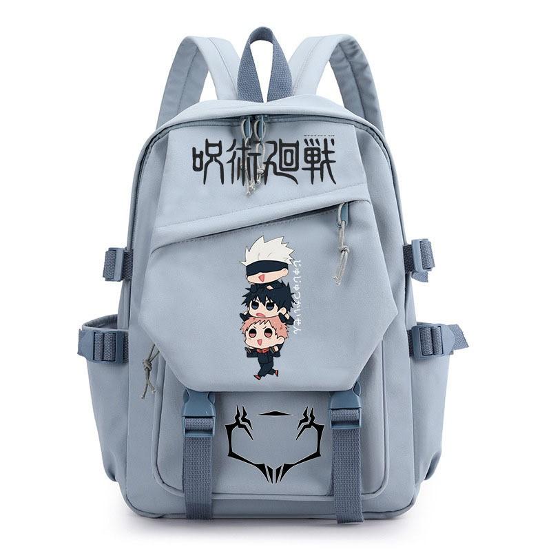 Anime Jujutsu Kaisen Iskolatáska Gyerekeknek Tinédzsereknek Diákoknak Nylon Kétvállú Táska USB Porttal Párnázott Pántokkal
