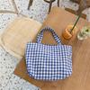 01 Literary and Fresh, Portable, Portable, Lattice Bag, Mommy Student Portable Small Bag, Walking Cloth Bag