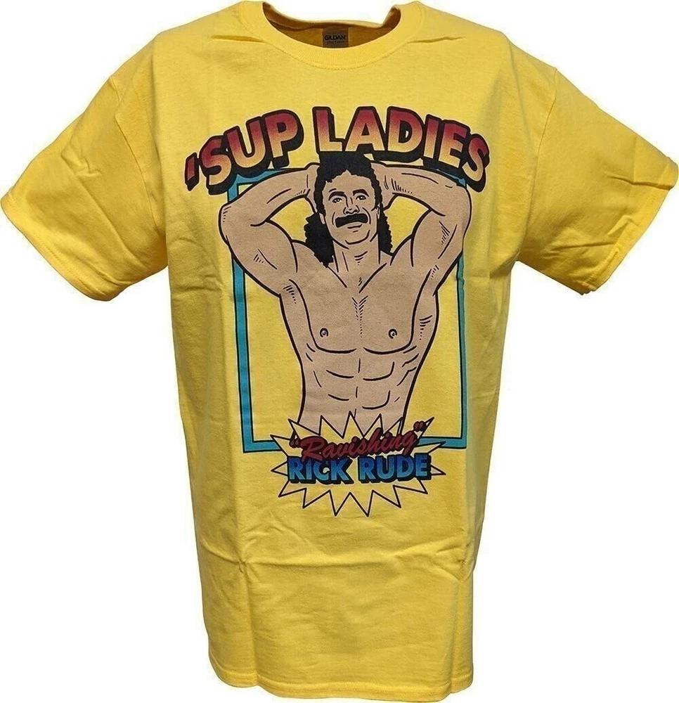 Ravishing Rick Rude Sup Ladies Unisexs Yellow Tshirt M
