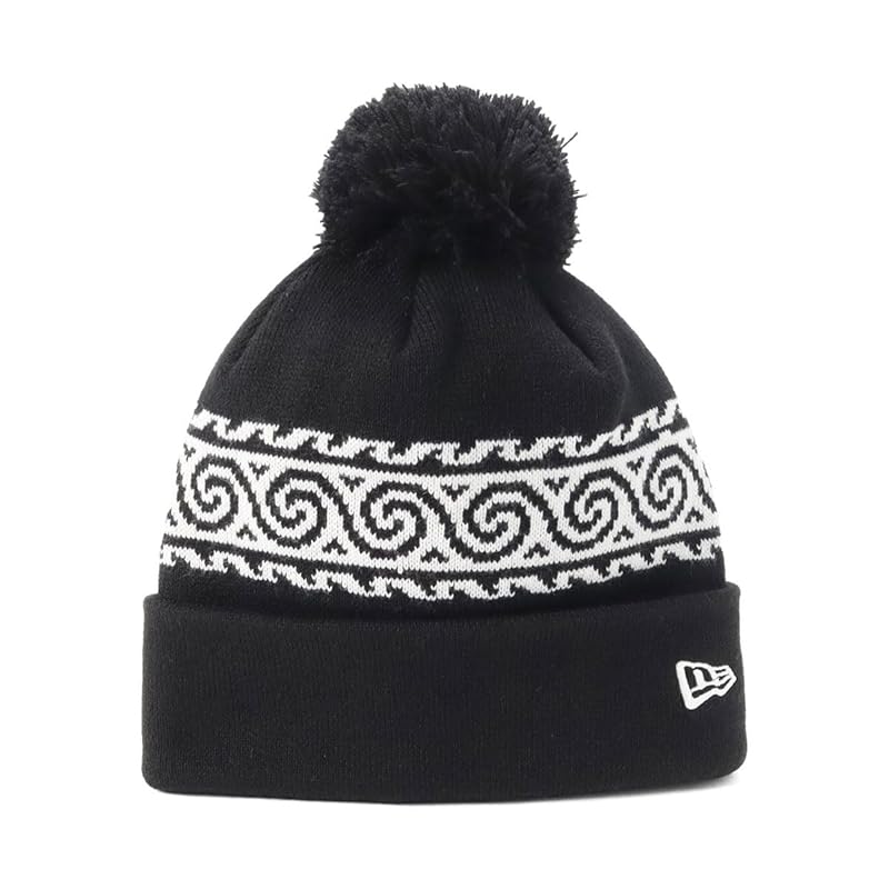 

[New Era] вязаная шапка с узором в виде помпона черного цвета БЕСПЛАТНЫЙ УЗОР ВИХРЬ С ПОМПОНОМ ЧЕРНЫЙ