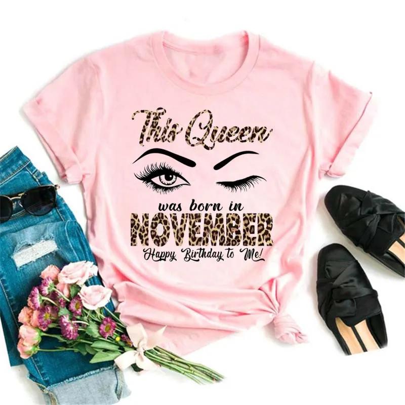 Eyelash and Lips Print Women Unisex T Shirt Fashion Graphic Unisex T Shirts Funny Happy Birthday Party Tshirt Casual Female Tops Tees