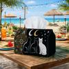 1pc Gothic Magic Tissue Box - Feline Cat Crescent Moon Star Napkin Storage Box, Suitable for Rolls/Facial Tissues/Single Sheets, Multi-Functional Stor
