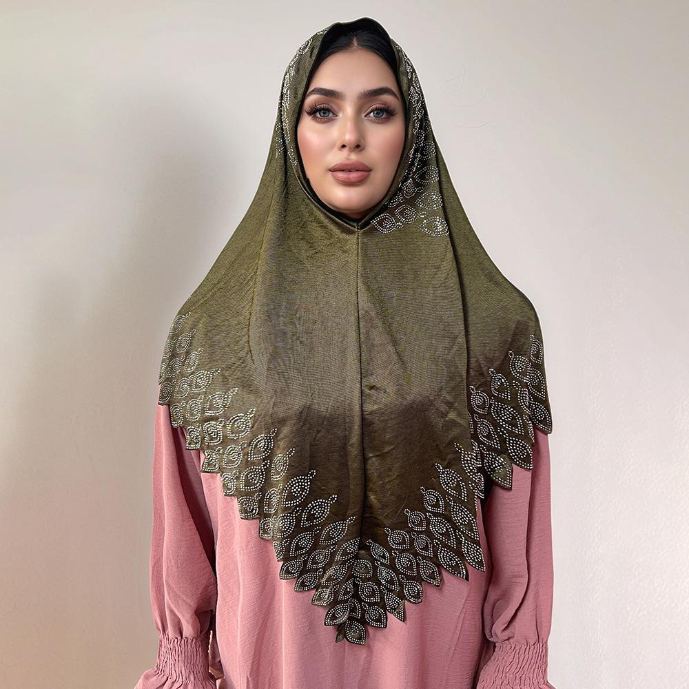 Knitted elastic hot diamond long towel, Hui yarn towel, Indonesia, Middle East and Africa headscarf