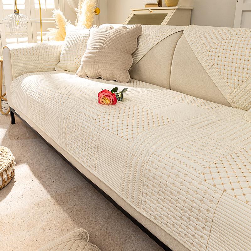 Spring Breathable Non-Stuffy Sofa Cushion Nordic Minimalist Style Sofa Cover Cloth Backrest Towel Universal Non-Slip Seat Cushion