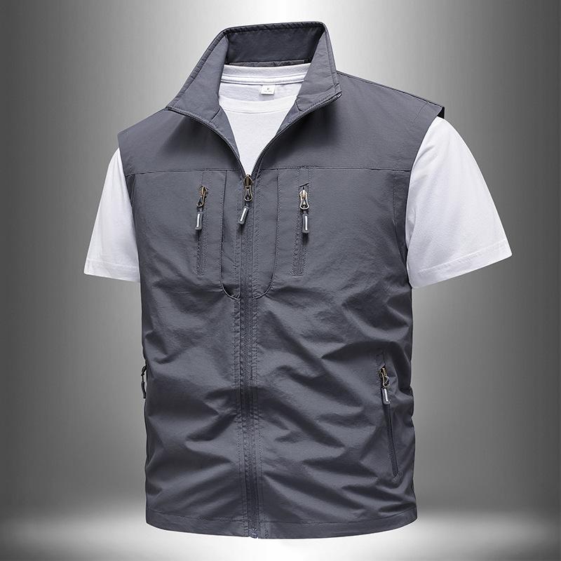 Plus Size Vest for Men's Middle-aged Outdoor Fishing Summer Camisole Casual Thin Workwear Vest