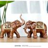 A Pair of Elephant Statues Resin Crafts Implied Fortune Object Living Room Porch Desk Decoration Lucky Indian Elephant Ornaments