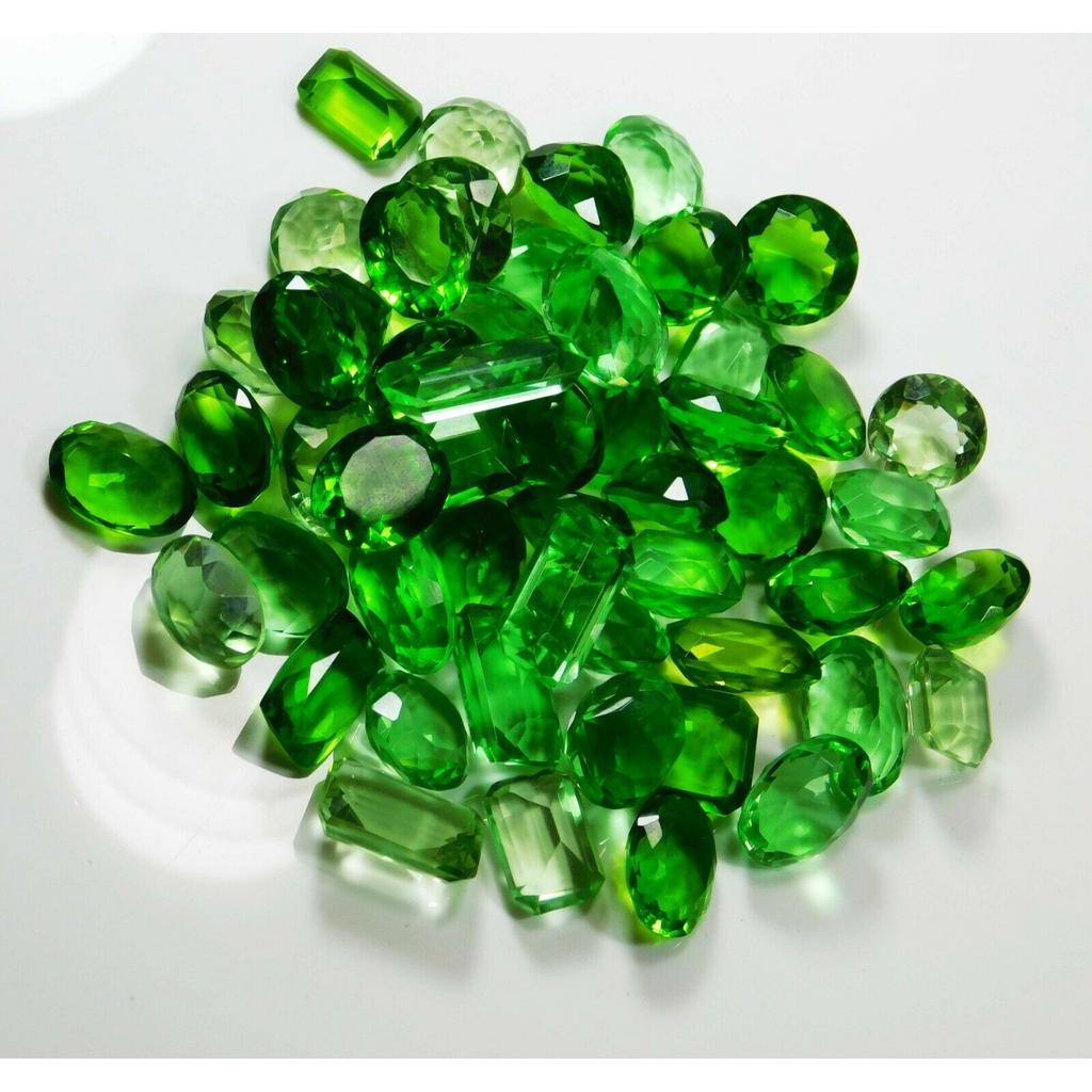 NATURAL Green Topaz 100 Ct Loose Gemstone Lot For Jewelry Making