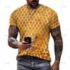 Honeycomb Bee Graphic T Shirt Fashion 3D Print T-shirt Summer Men Casual Street Tops Tee Shirts Women Oversized Sport Sweatshirt