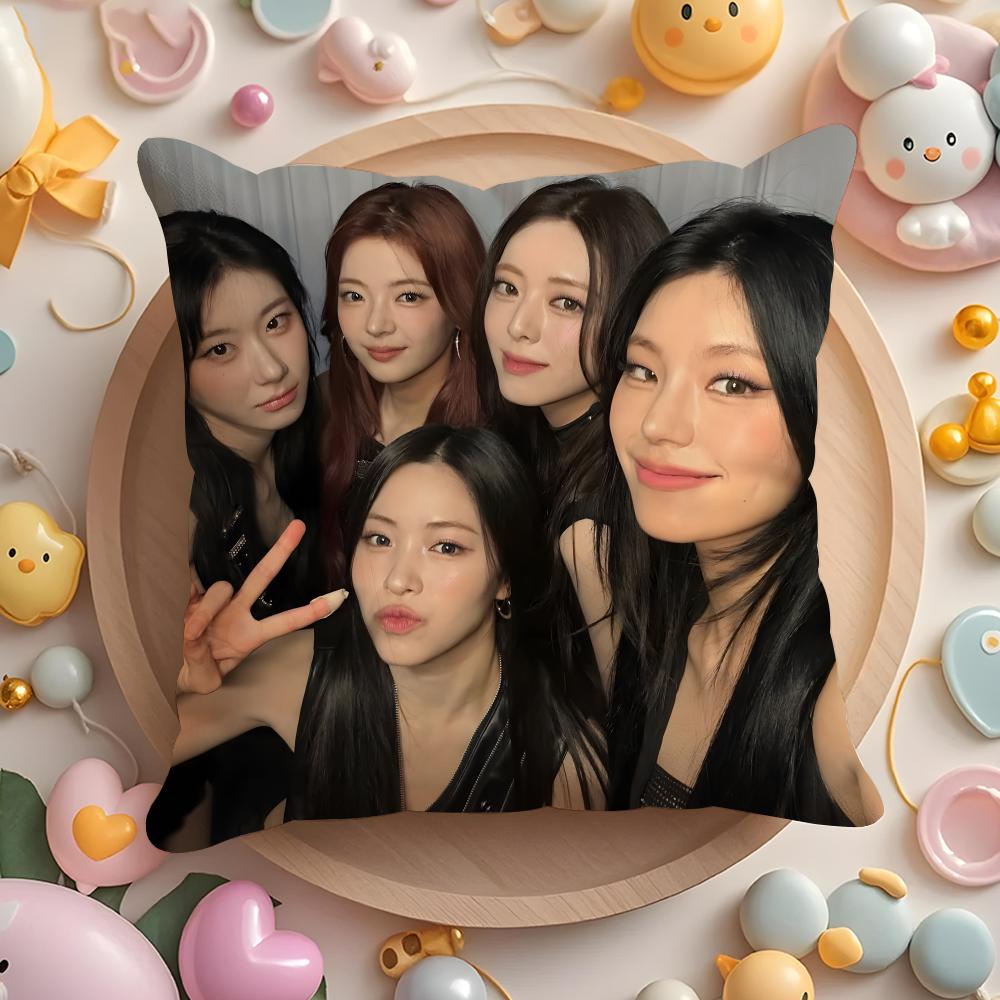 Korea I-ITZYS Band Cushion Cover Home & Car Multi-Scene Pillow Cover - Reversible, Soft & Durable for Daily Use