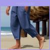 Pantaloni Lunghi Estivi da Uomo in Lino con Tessuto Traspirante per Uso Casual in Vacanza
