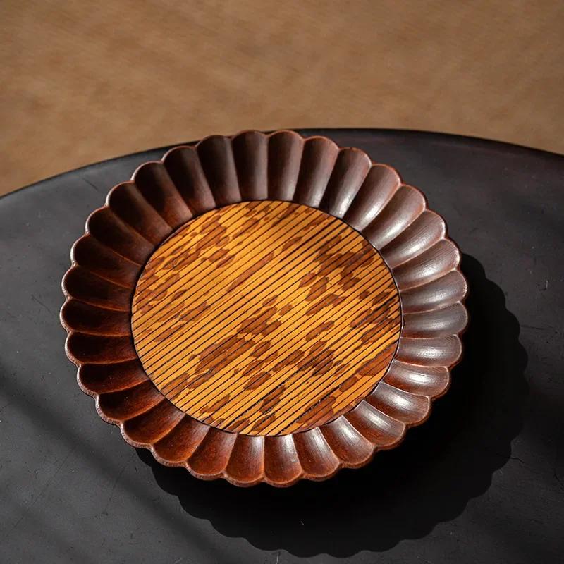 Petal Heavy Bamboo Pot Tray Tea Mat Tea Table Cushioning Accessories Tray Imperial Concubine Tea Tray