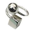 Fashionable 925 Silver Ring Adjustable Size Elegant Geometric Design For Women